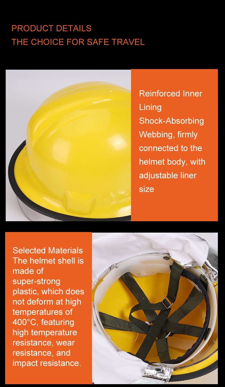 Yellow Fire Korean-Style Helmet with Aluminum Foil