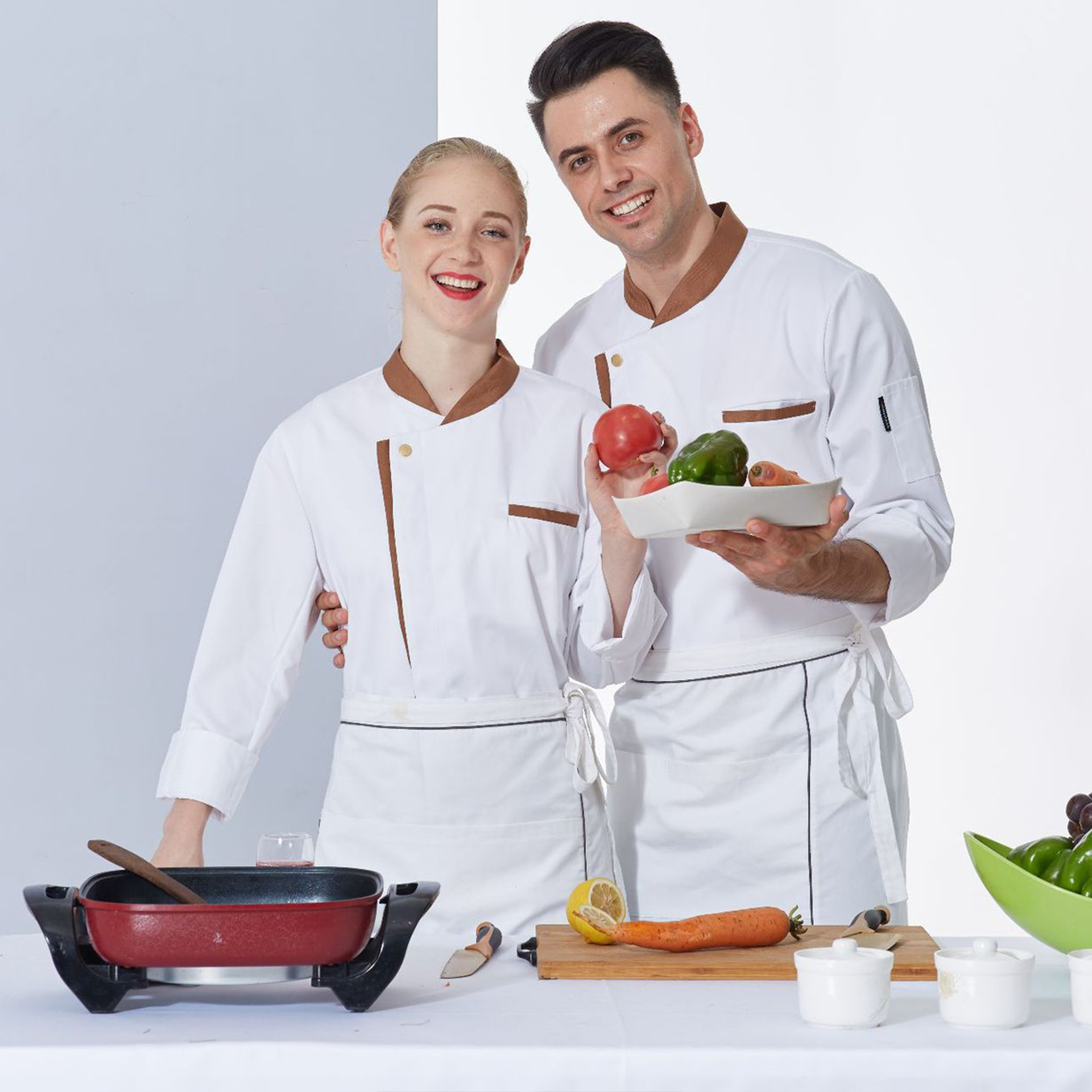 Mbuni wa Chef Uniforms | Mitindo iliyofunikwa na rangi | Uelekeo wa Kiwanda